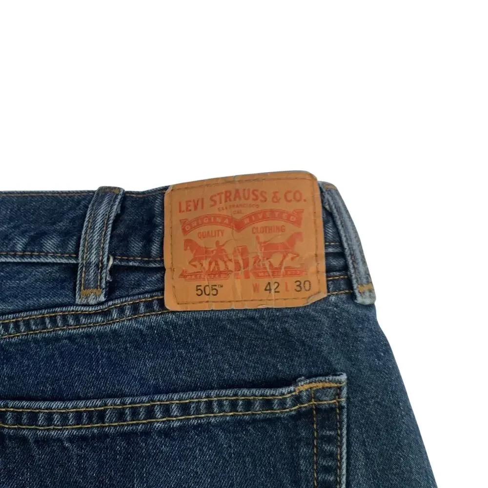 Levi's 505 Men's Size 42x30 Regular Fit Straight Leg Non-Stretch Denim Jeans